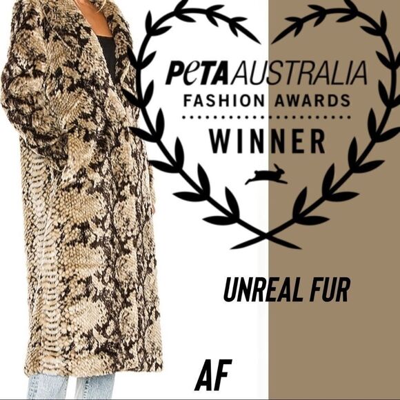 UNREAL FUR FOR FREE PEOPLE MADAM GRACE COAT SNAKE NWT NEW - Picture 13 of 15